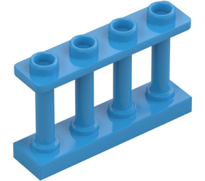 LEGO Dark Azure Fence Spindled 1 x 4 x 2 with 4 Top Studs (15332)