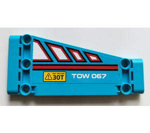 LEGO Donker azuurblauw Plat Paneel 5 x 11 Hoekig met 'TOW 067' en 'MAX TOW LOAD 30T' (Model Links) Sticker (18945)