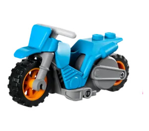 LEGO Dark Azure Flywheel Bike with Orange Rear Wheel