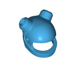 LEGO Dark Azure Helmet with Angled Horn Holes (82252)