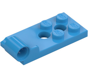 LEGO Dark Azure Scharnier Platte Unterseite 2 x 4 mit 4 Noppen und 2 Pin-Löchern (43056)