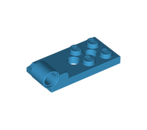 LEGO Donker Azuurblauw Scharnier Plaat Onderzijde 2 x 4 met 4 Studs en 2 pin gaten (43056)