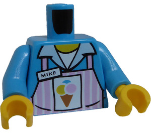 LEGO Celeste oscuro Helado Mike Minifigura Torso (973 / 76382)