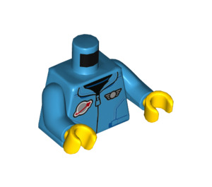 LEGO Dark Azure Lunar Research Astronaut Minifig Torso (973 / 76382)