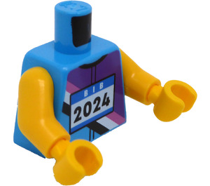 LEGO Dark Azure Minifig Torso Sprinter (973)