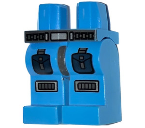 LEGO Dark Azure Minifigure Hüften und Beine mit Dark Stone Grau Gürtel, 2 Pockets und Kneepads (3815)