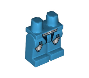 LEGO Donker Azuurblauw Minifigure Heupen en benen met Grijs en Wit Knee Pads en Riem (13086 / 13087)