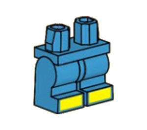 LEGO Dark Azure Minifigure Medium Legs with Yellow Toes (37364)