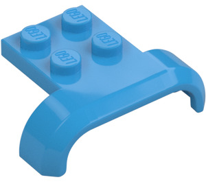 LEGO Dark Azure Mudguard Plate 2 x 2 with Shallow Wheel Arch (28326)