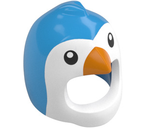 LEGO Dark Azure Penguin Costume Head Cover with White Face and Orange Beak (28193 / 101434)