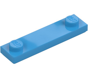 LEGO Mørk Azure Plade 1 x 4 med To knops med rille (41740)