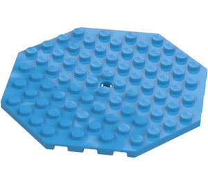 LEGO Mörk Azure Platta 10 x 10 Octagonal med Hål (89523)