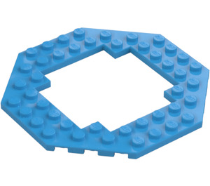 LEGO Tmavě azurová Deska 10 x 10 Octagonal s Open Centrum (6063 / 29159)