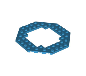 LEGO Dark Azure Plate 10 x 10 Octagonal with Open Center (6063 / 29159)