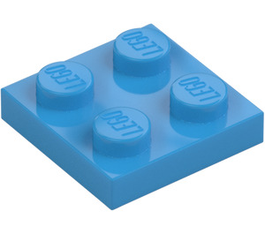 LEGO Donker azuurblauw Plaat 2 x 2 (3022 / 94148)