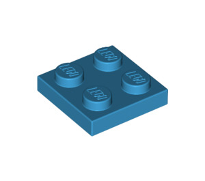 LEGO Donker Azuurblauw Plaat 2 x 2 (3022 / 94148)