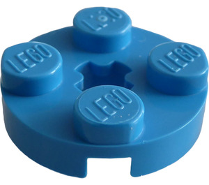 LEGO Azur Foncé assiette 2 x 2 Rond avec Trou d'essieu (avec trou d'axe en '+') (4032)