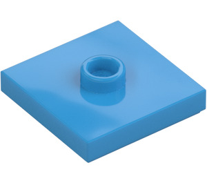 LEGO Azur Foncé assiette 2 x 2 avec rainure et 1 Centre Tenon (23893 / 87580)