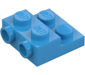 LEGO Tumma asuurinsininen Levy 2 x 2 x 0.7 jossa 2 Nupit päällä Sivu (4304 / 99206)