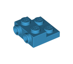 LEGO Dark Azure Plate 2 x 2 x 0.7 with 2 Studs on Side (4304 / 99206)