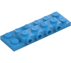 LEGO Dark Azure Plate 2 x 6 x 0.7 with 4 Studs on Side (72132 / 87609)