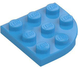 LEGO Mörk Azure Platta 3 x 3 Runda Hörn (30357)