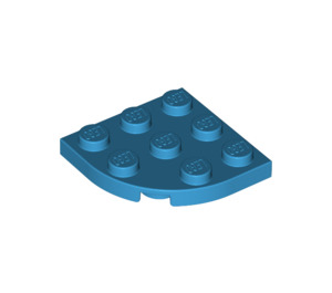 LEGO Dark Azure Plate 3 x 3 Round Corner (30357)