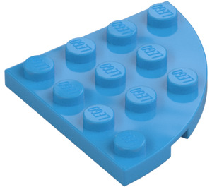 LEGO Donker azuurblauw Plaat 4 x 4 Rond Hoek (30565)