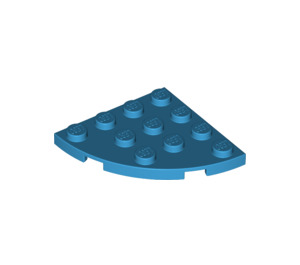 LEGO Dark Azure Platte 4 x 4 Runden Ecke (30565)