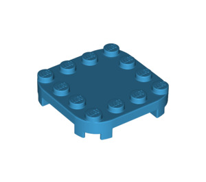 LEGO Donker Azuurblauw Plaat 4 x 4 x 0.7 met Afgeronde hoeken en Empty Middle (66792)