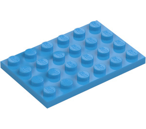 LEGO Dark Azure Plate 4 x 6 (3032)