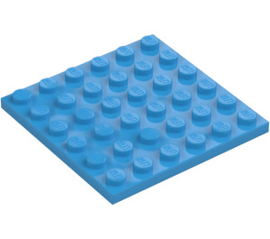 LEGO Mørk Azure Plade 6 x 6 (3958)