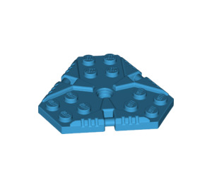 LEGO Donker Azuurblauw Plaat 6 x 6 Hexagonal (27255)
