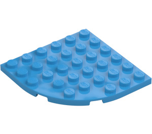 LEGO Dark Azure Platte 6 x 6 Rund Ecke (6003)