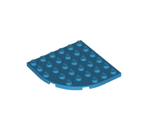 LEGO Dark Azure Platte 6 x 6 Runden Ecke (6003)