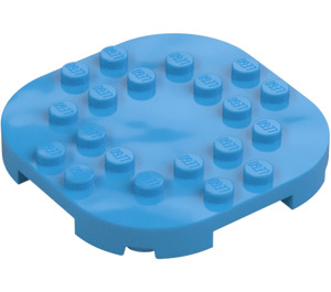 LEGO Tmavě azurová Deska 6 x 6 x 0.7 Kolo Semicircle (66789)