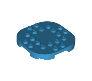 LEGO Dark Azure Plate 6 x 6 x 0.7 Round Semicircle (66789)