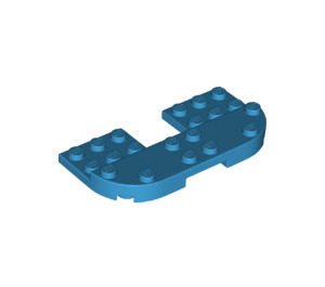 LEGO Azur foncé assiette 8 x 4 x 0.7 avec Coins arrondis (73832)