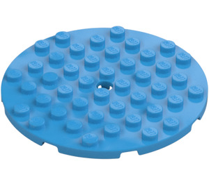 LEGO Dark Azure Plate 8 x 8 Round Circle (74611)