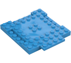 LEGO Dark Azure Plate 8 x 8 x 0.7 with Cutouts and Ledge (15624)