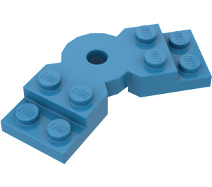 LEGO Azur foncé assiette Rotated 45° (79846)