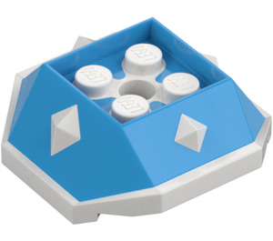 LEGO Mörk Azure Shell med Vit Botten och Spikar (67931)