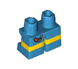 LEGO Dark Azure Short Legs with Yellow Line and Slingshot (16890 / 41879)