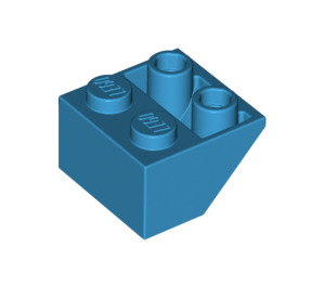 LEGO Donker Azuurblauw Helling 2 x 2 (45°) Omgekeerd met platte afstandsring eronder (3660)