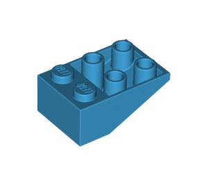 LEGO Donker Azuurblauw Helling 2 x 3 (25°) Omgekeerd met verbindingen tussen noppen (2752 / 3747)