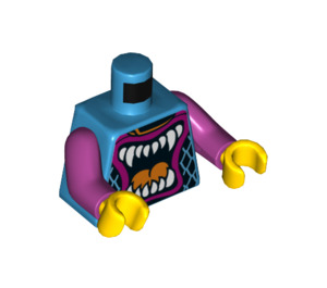 LEGO Mørk asurblå Stuntz Sjåfør (Dyr Munn) Minifigur Overkropp (973 / 76382)