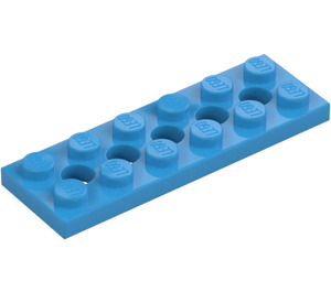 LEGO Mørk Azure Technic Plade 2 x 6 med Huller (32001)