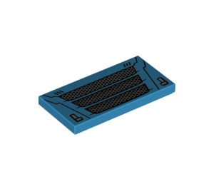 LEGO Dark Azure Tile 2 x 4 with Truck Grille (82446 / 87079)