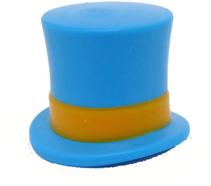 LEGO Dark Azure Top Hat with Upturned Brim with Bright Light Orange Ribbon (27149 / 101777)