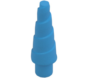 LEGO Dark Azure Unicorn Horn with Spiral (34078 / 89522)